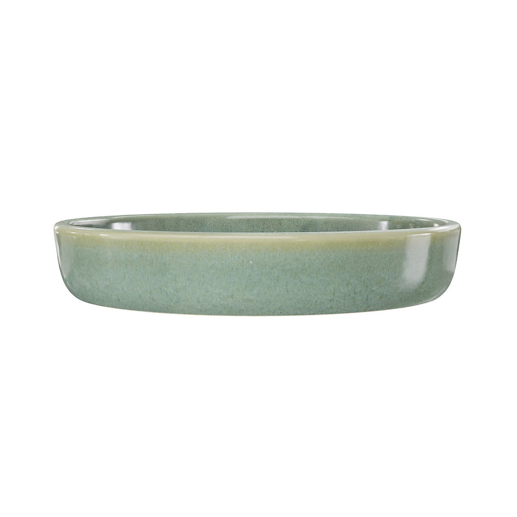 GoodHome Boann Gloss Green Reactive glaze effect Ceramic Soap dish