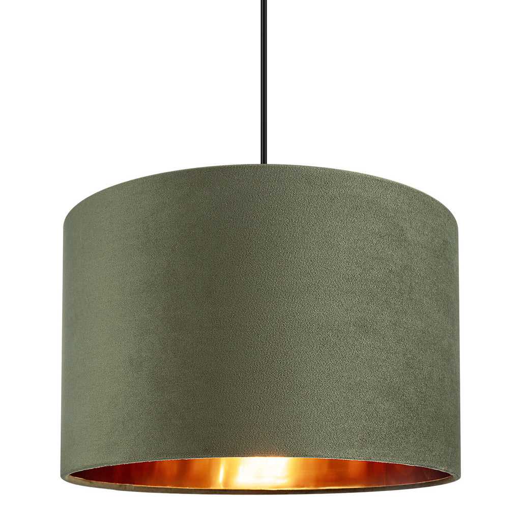 GoodHome Bodmin Olive Round Lamp shade (D)30cm