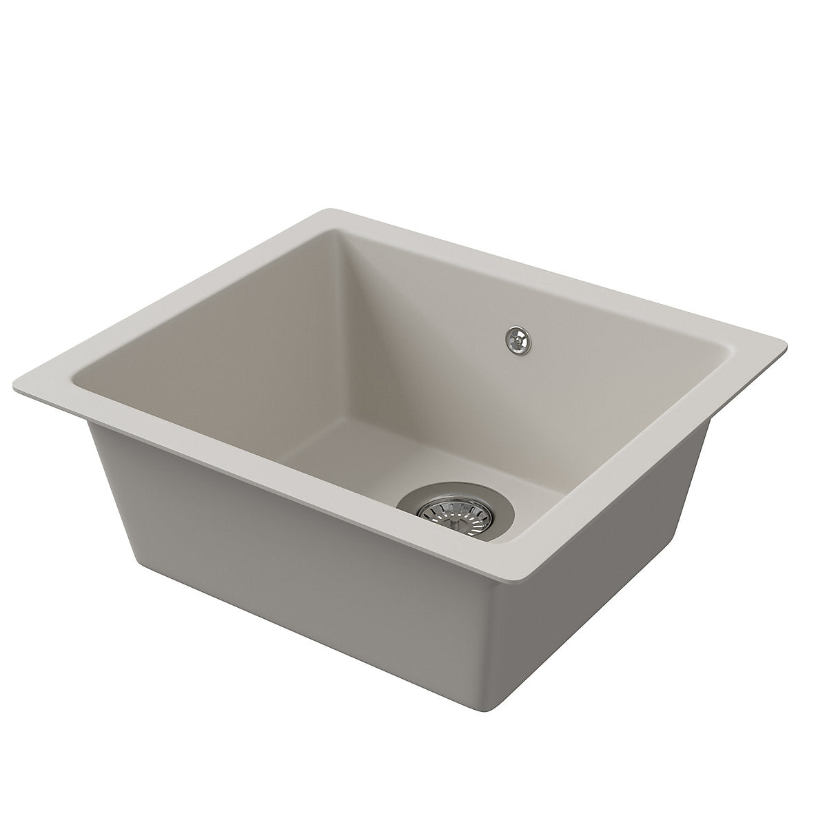 GoodHome Borage White Resin 1 Bowl Kitchen sink 440mm x 500mm