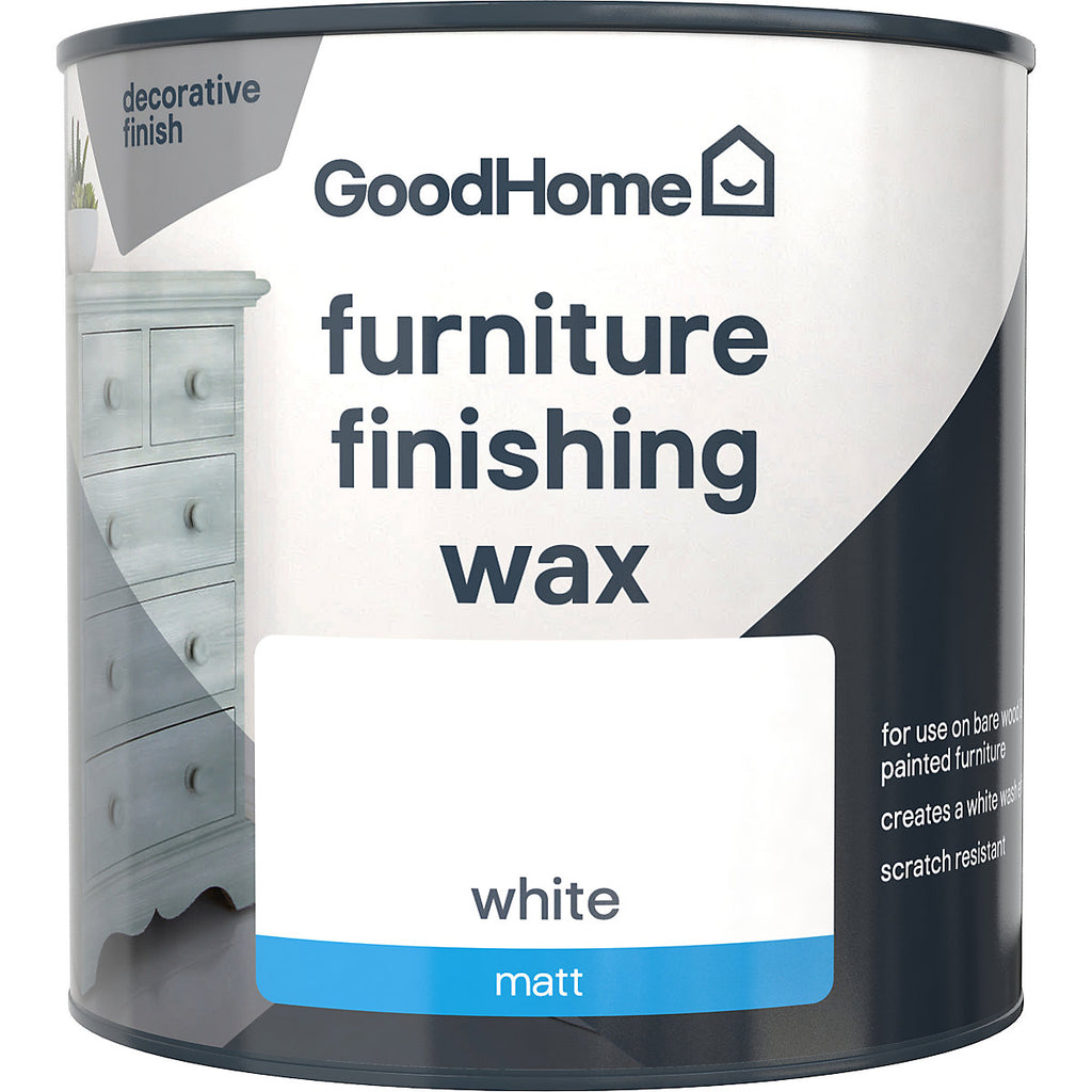 GoodHome Brilliant white Matt Furniture Finishing wax, 500ml
