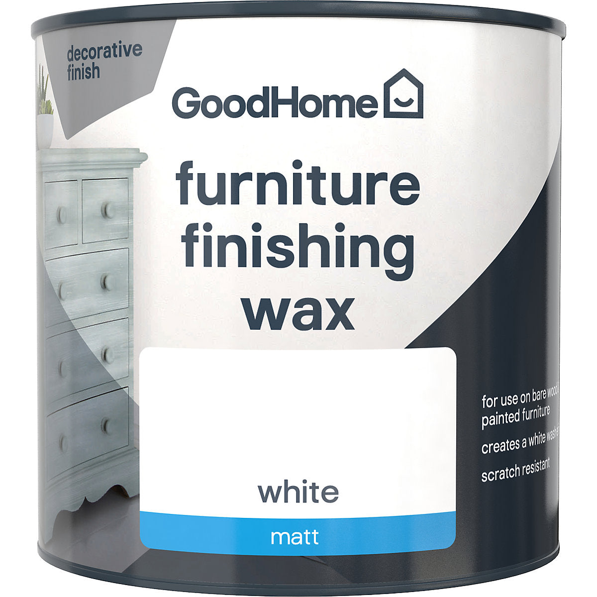 GoodHome Brilliant white Matt Furniture Finishing wax, 500ml