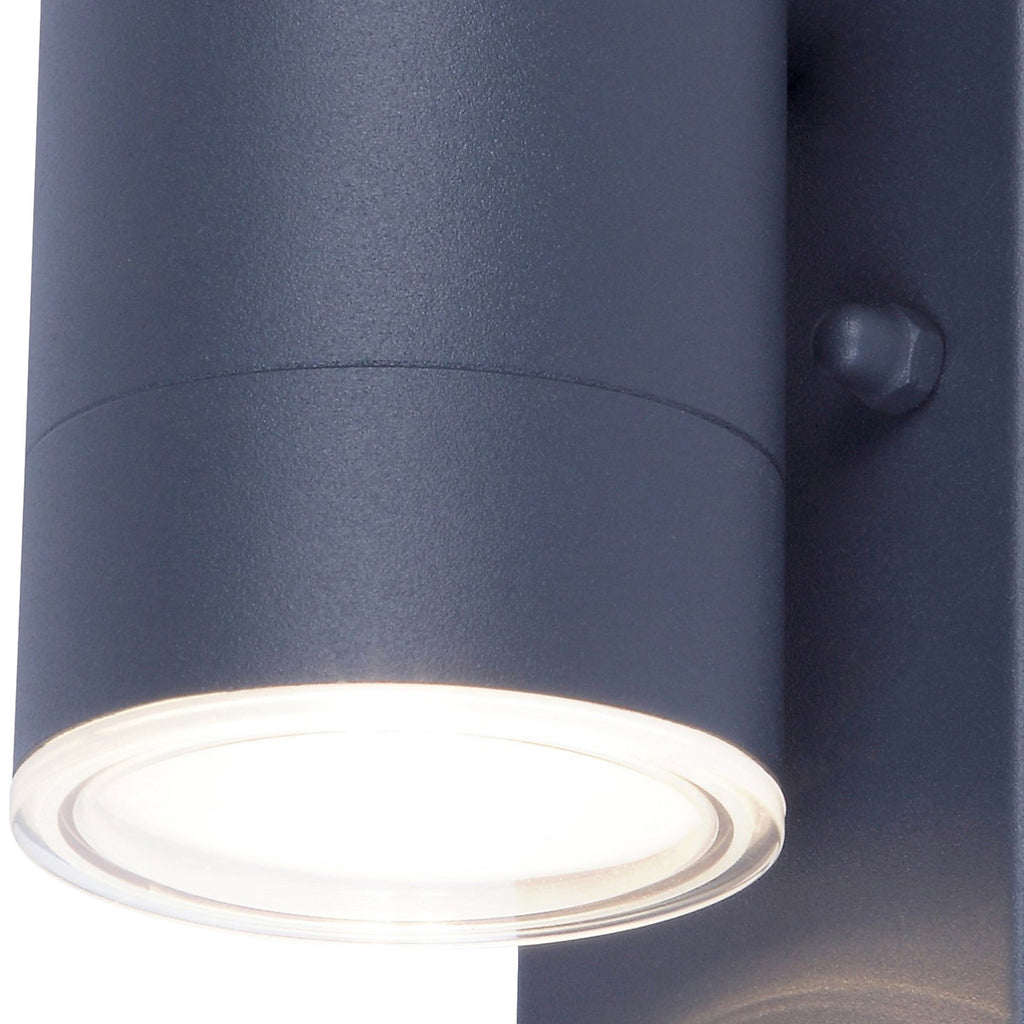 GoodHome Candiac Fixed Matt Dark grey Integrated LED PIR Motion sensor Outdoor Up & down Wall light