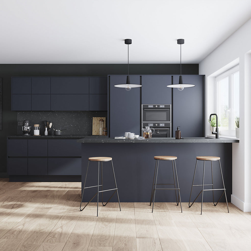 GoodHome Caraway Innovo Handleless Matt Black Drawer outer corner