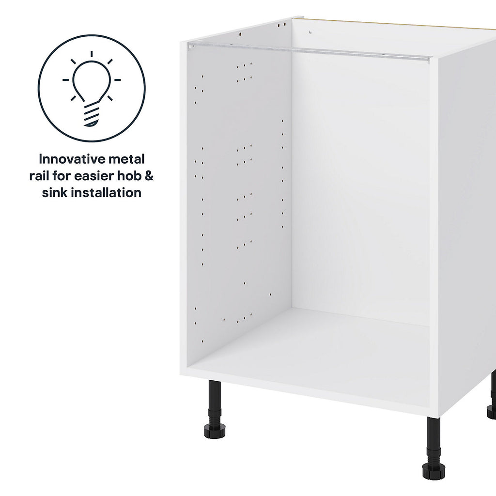 GoodHome Caraway White Base unit, (W)600mm
