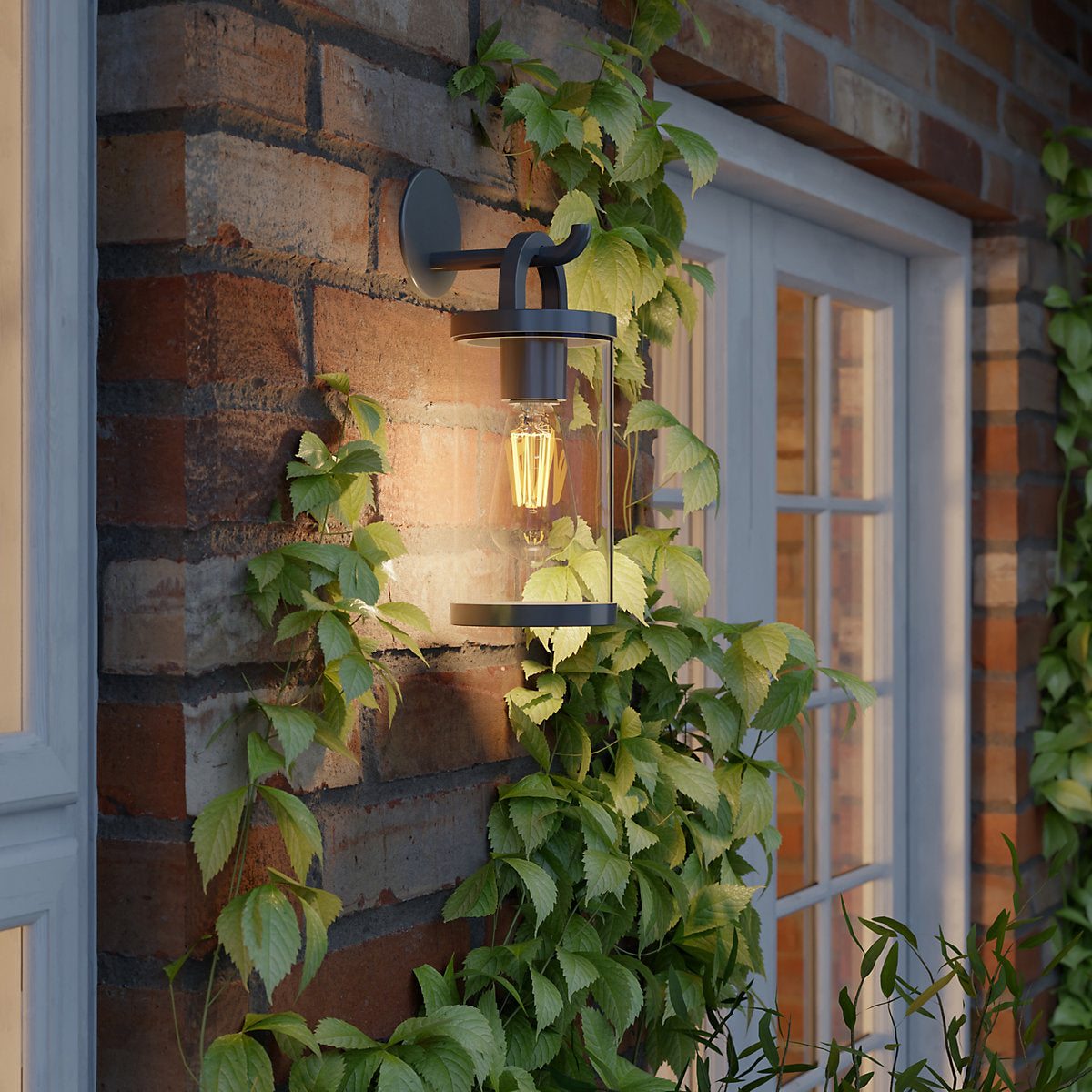 GoodHome Casterton Fixed Matt Grey Mains-powered (wired) Incandescent Outdoor Wall light