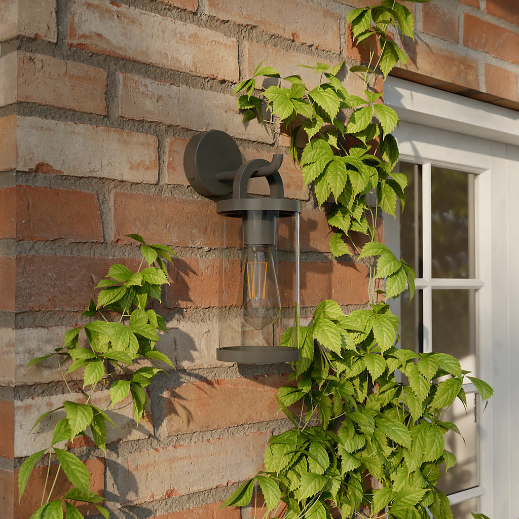 GoodHome Casterton Fixed Matt Grey Mains-powered (wired) Incandescent Outdoor Wall light