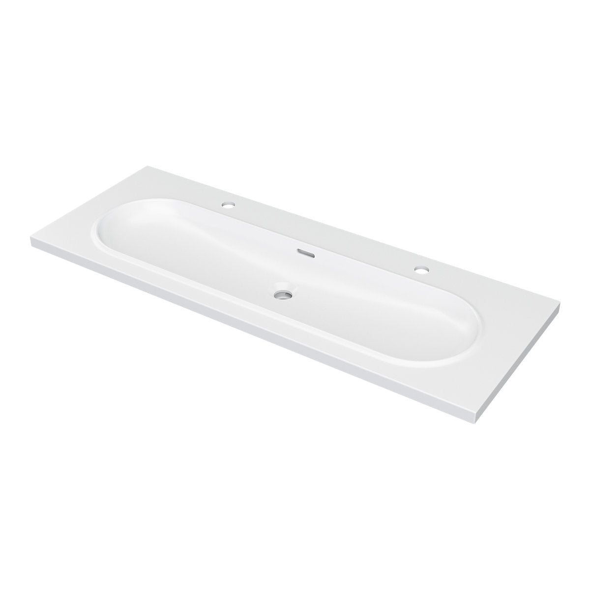 GoodHome Cavally Satin White Rectangular Single Vanity Basin (W)120.4cm