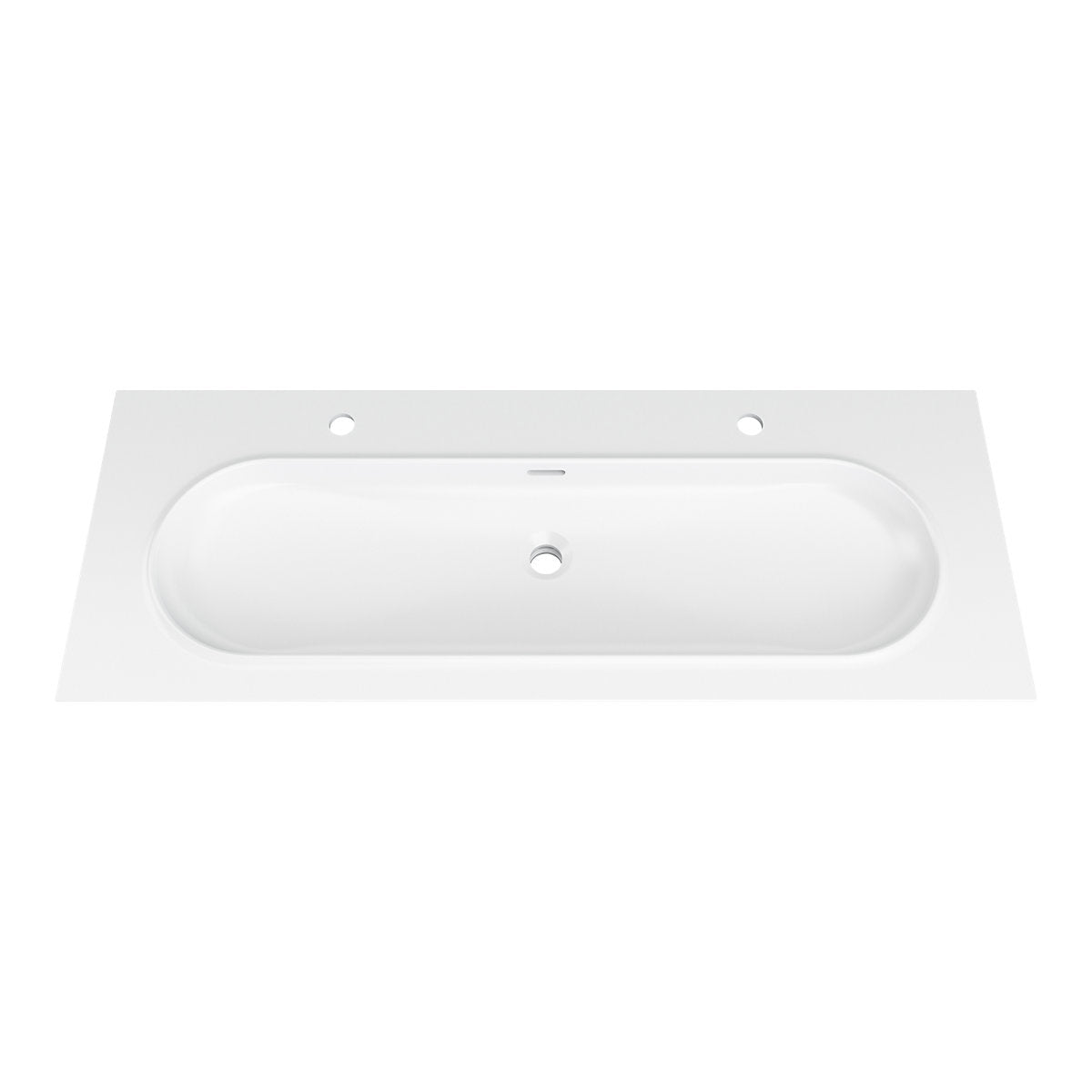 GoodHome Cavally Satin White Rectangular Single Vanity Basin (W)120.4cm