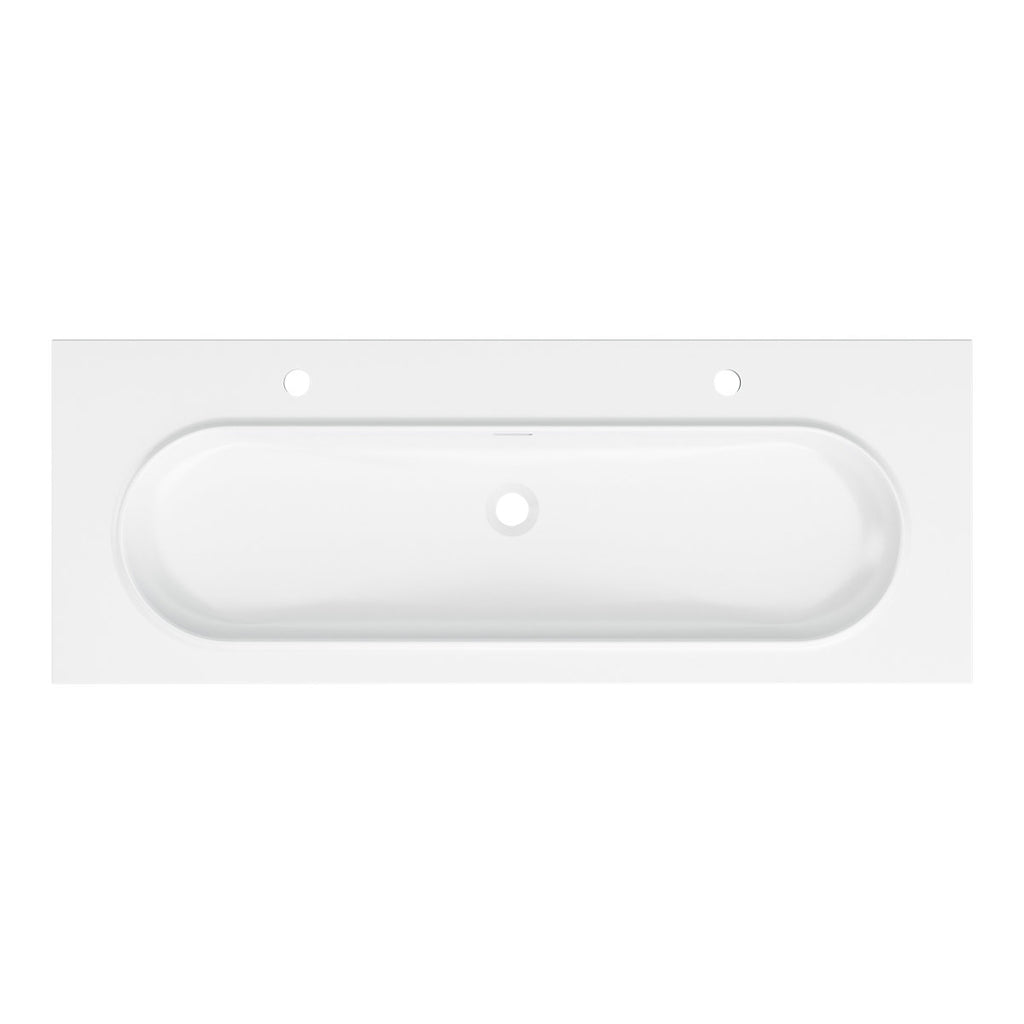 GoodHome Cavally Satin White Rectangular Single Vanity Basin (W)120.4cm