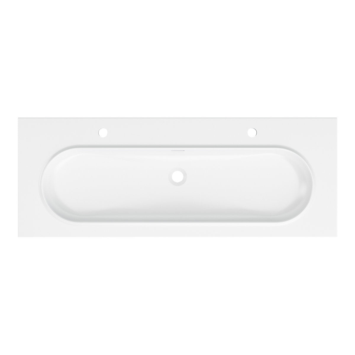 GoodHome Cavally Satin White Rectangular Single Vanity Basin (W)120.4cm