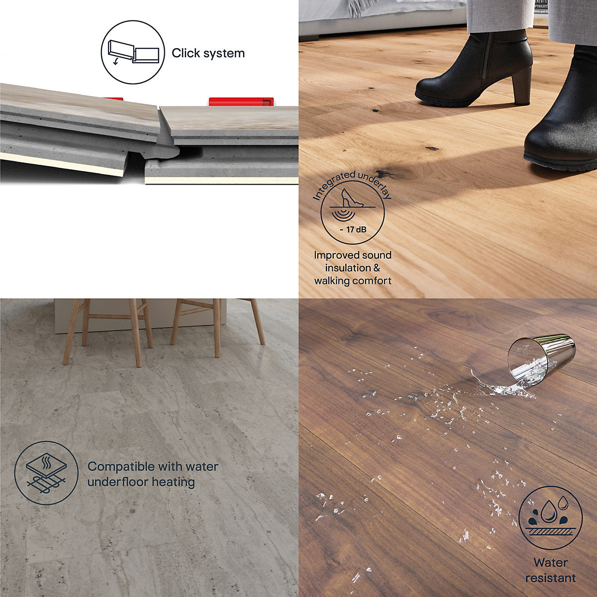GoodHome Classy Pale Natural Oak effect Composite Click flooring, 1.98m²