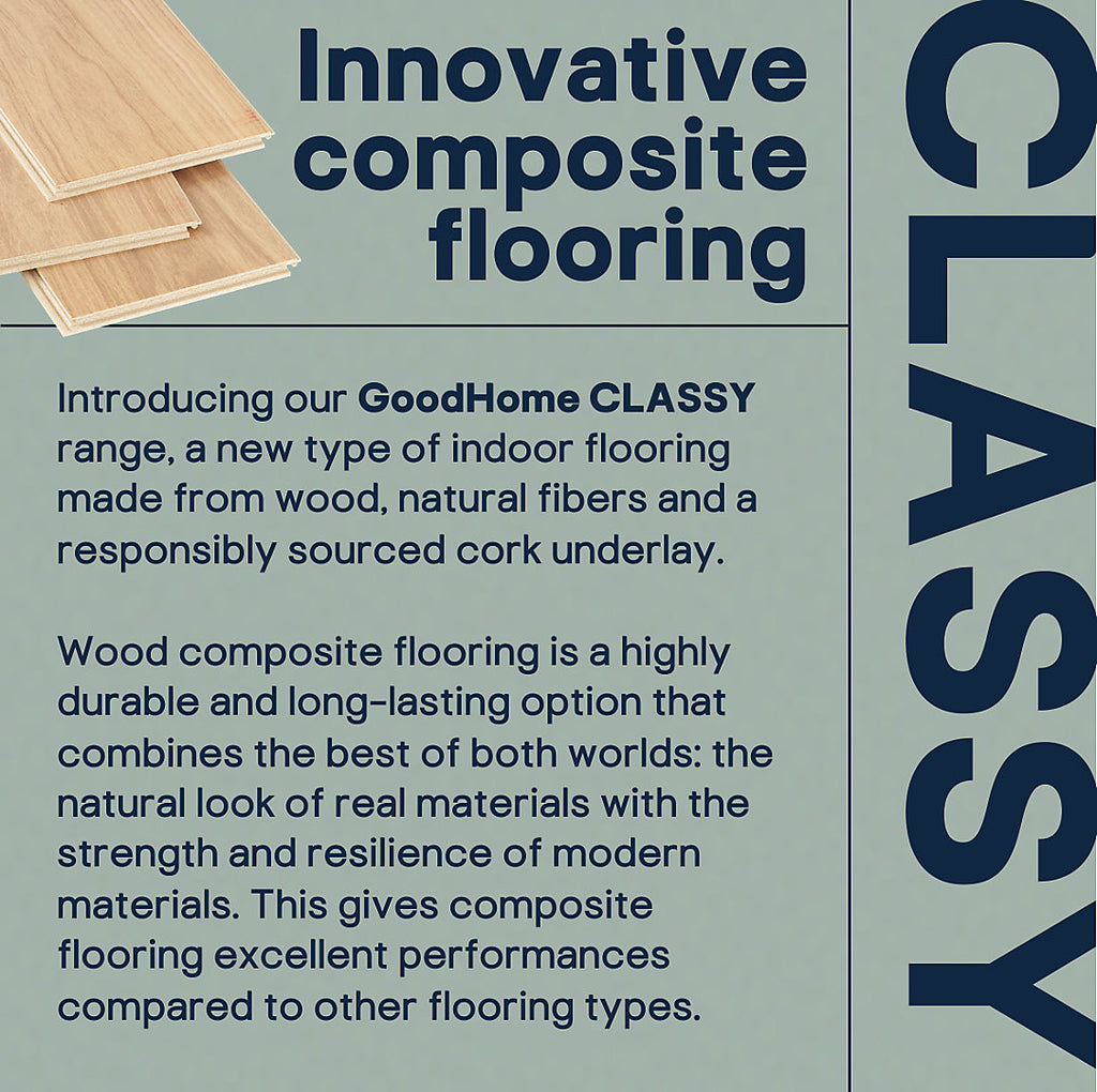 GoodHome Classy Pale Natural Oak effect Composite Click flooring, 1.98m²