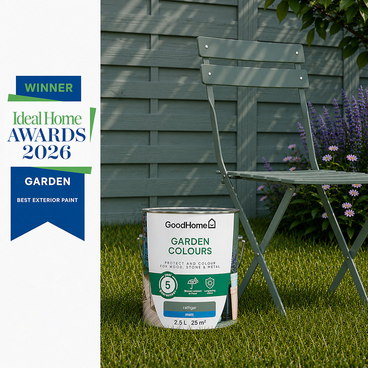 GoodHome Colour It Rathgar Matt Multi-surface paint, 2.5L