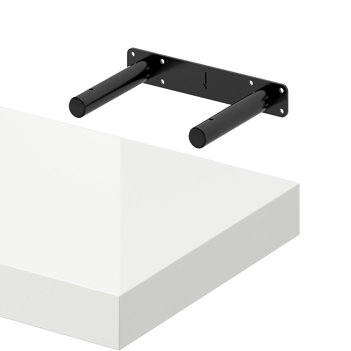 GoodHome Cusko White Rectangular Floating shelf (L)30cm x (D)23.5cm