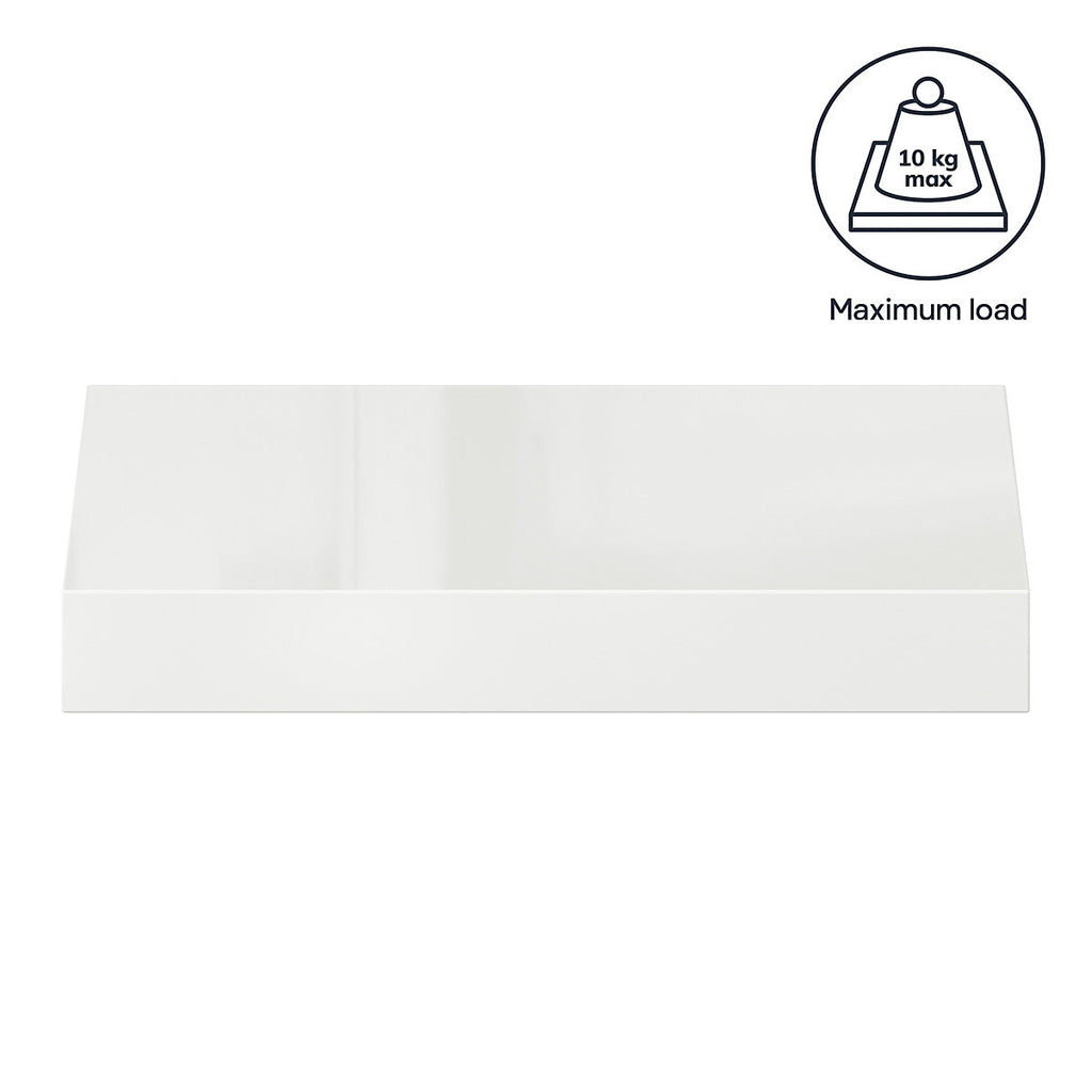 GoodHome Cusko White Rectangular Floating shelf (L)30cm x (D)23.5cm