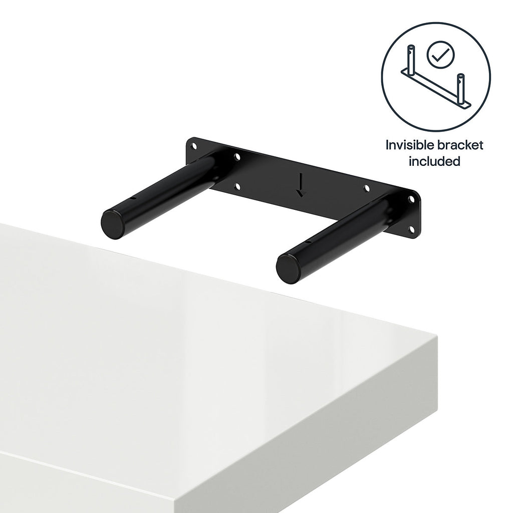 GoodHome Cusko White Rectangular Floating shelf (L)30cm x (D)23.5cm