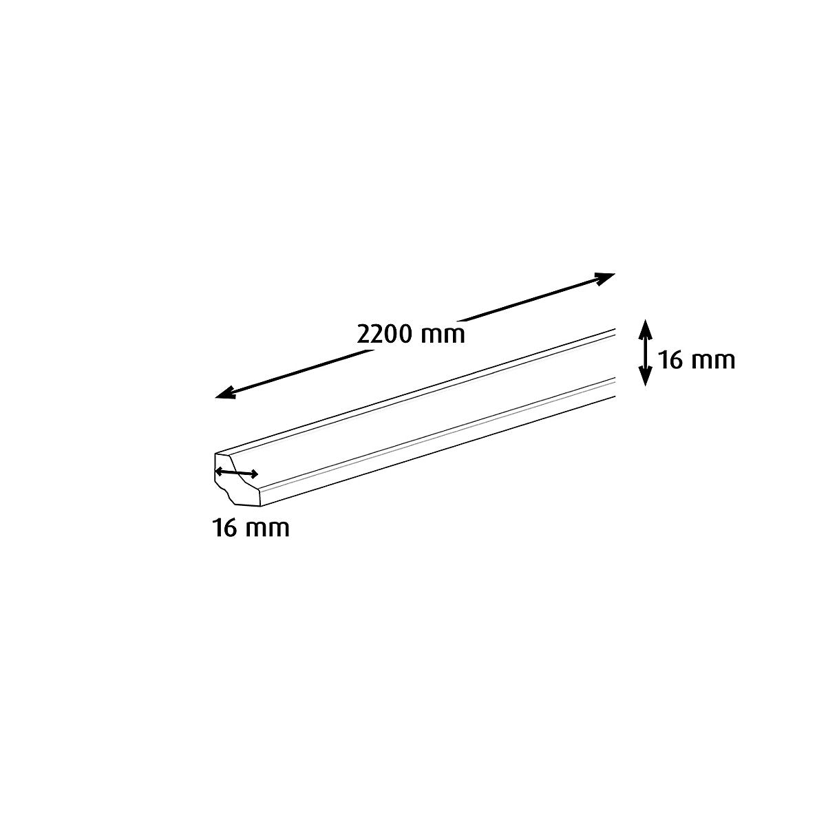 GoodHome DECOR370 Grey Wood effect Water resistant Scotia trim, 220cm