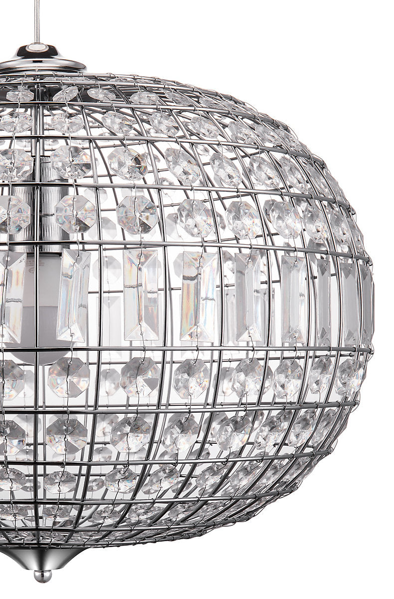GoodHome Digya Chrome effect Pendant ceiling light, (Dia)450mm