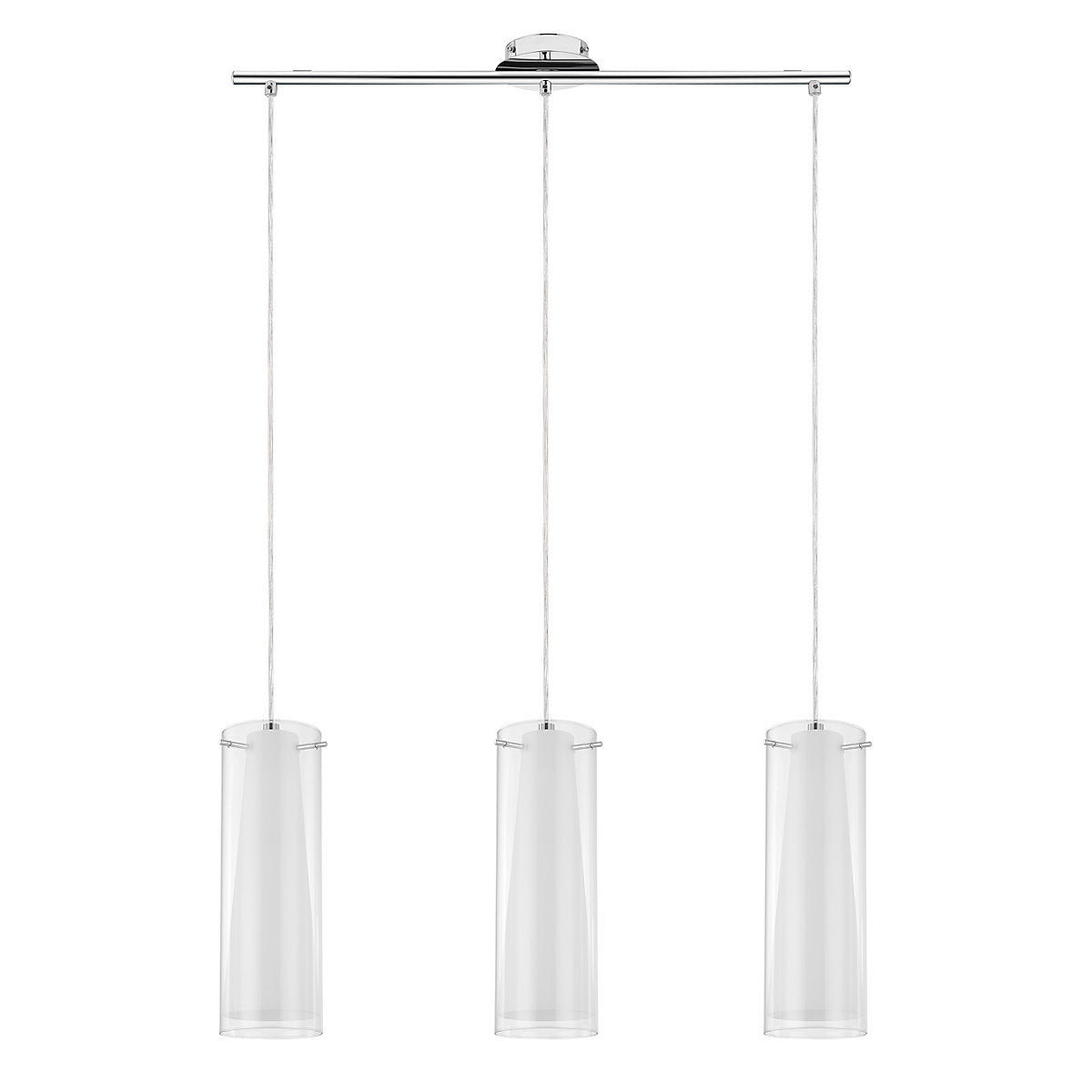 GoodHome Dimonika White Chrome effect 3 Lamp Pendant ceiling light, (Dia)110mm