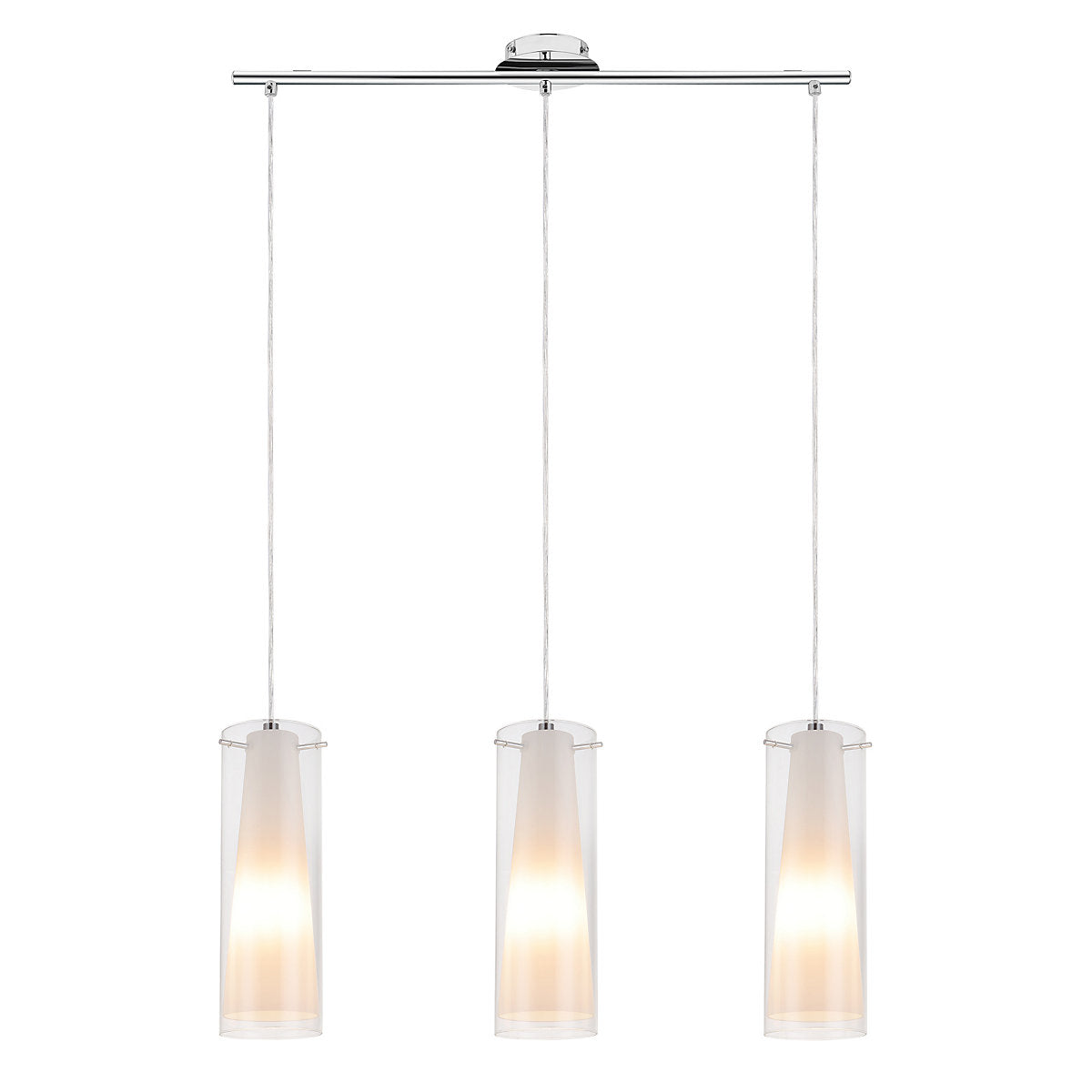 GoodHome Dimonika White Chrome effect 3 Lamp Pendant ceiling light, (Dia)110mm