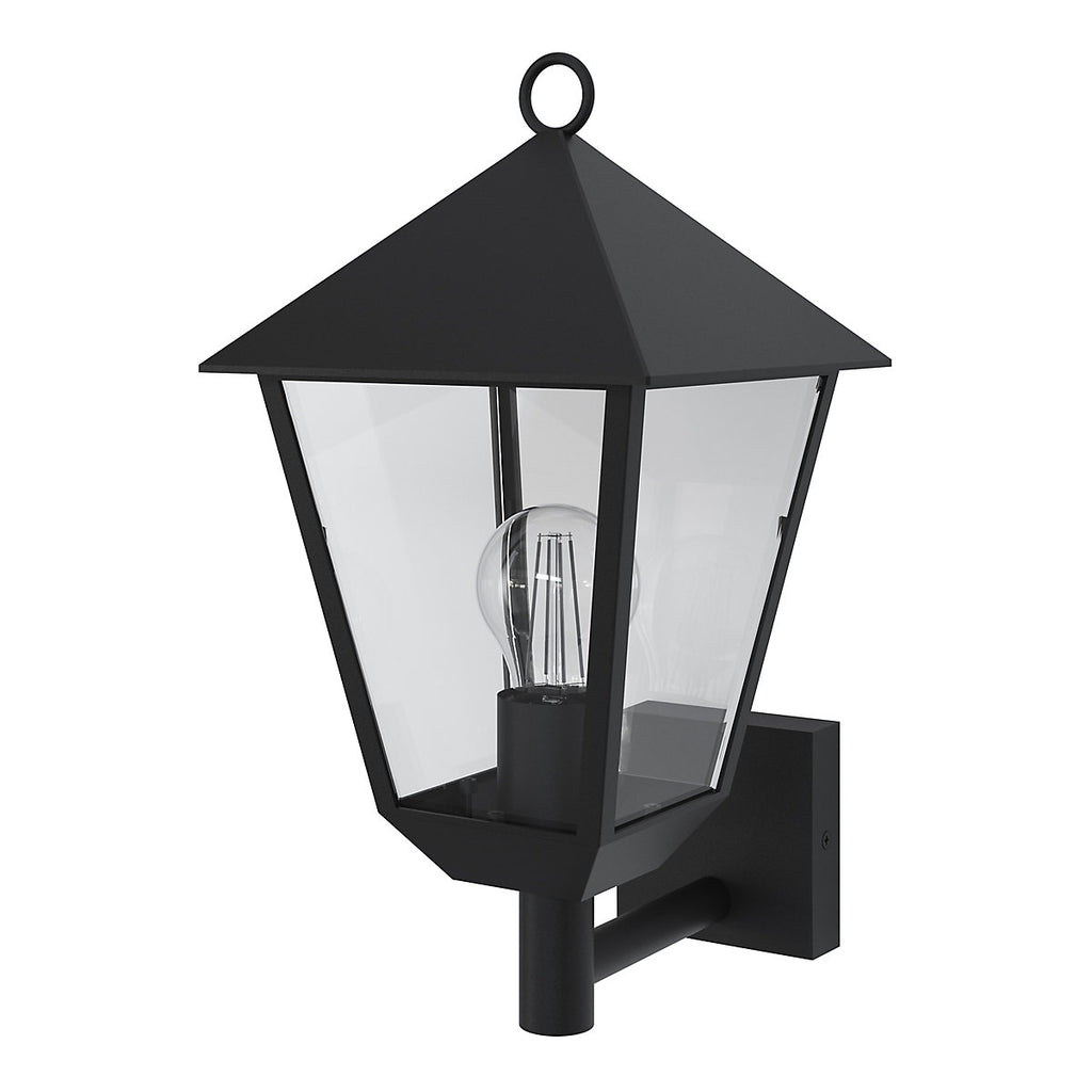 GoodHome Docker Fixed Matt Black Mains-powered Outdoor Up Wall light