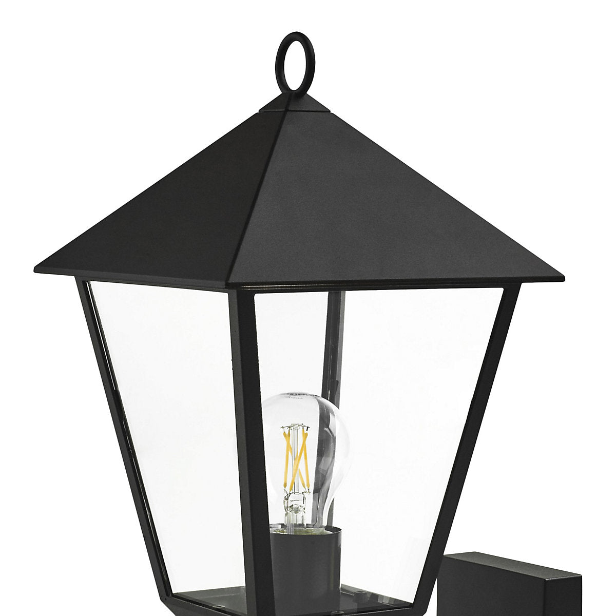 GoodHome Docker Fixed Matt Black Mains-powered Outdoor Up Wall light