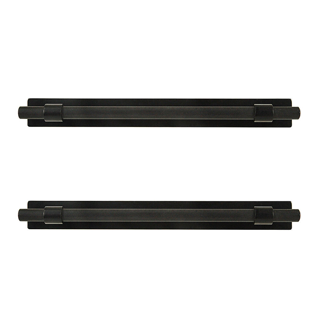 GoodHome Dukkah Matt Black Kitchen cabinets Bar Pull Handle (L)25.7cm (D)35mm, Pack of 2
