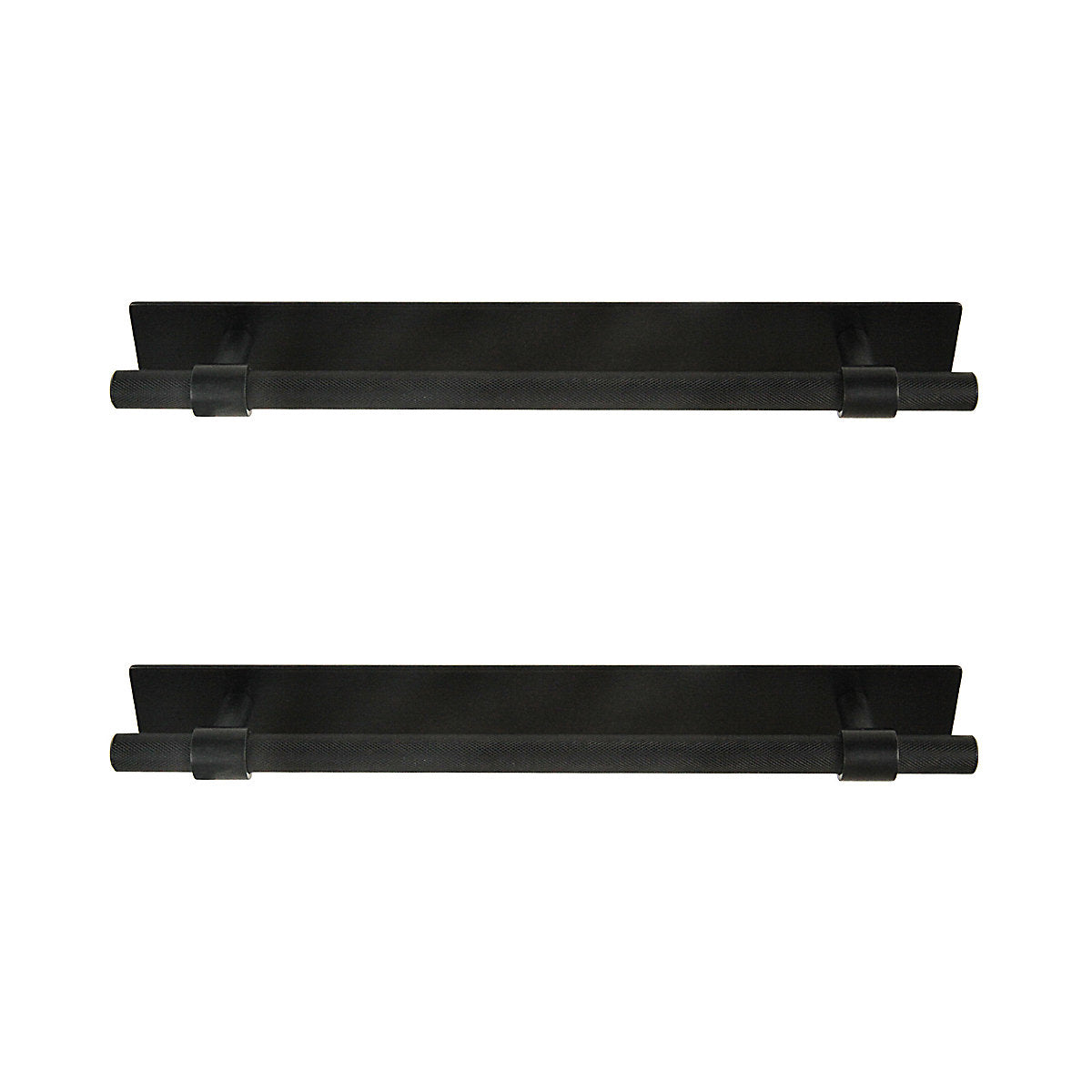 GoodHome Dukkah Matt Black Kitchen cabinets Bar Pull Handle (L)25.7cm (D)35mm, Pack of 2