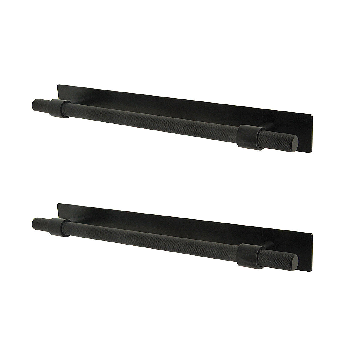 GoodHome Dukkah Matt Black Kitchen cabinets Bar Pull Handle (L)25.7cm (D)35mm, Pack of 2