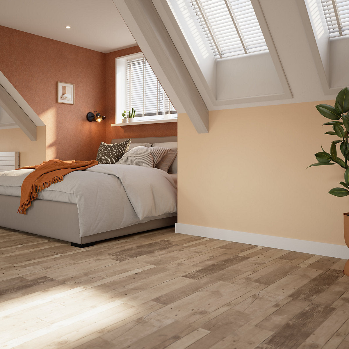 GoodHome Dunwich Blond & light oak Patchwork Natural Mixed wood effect Laminate Flooring Sample