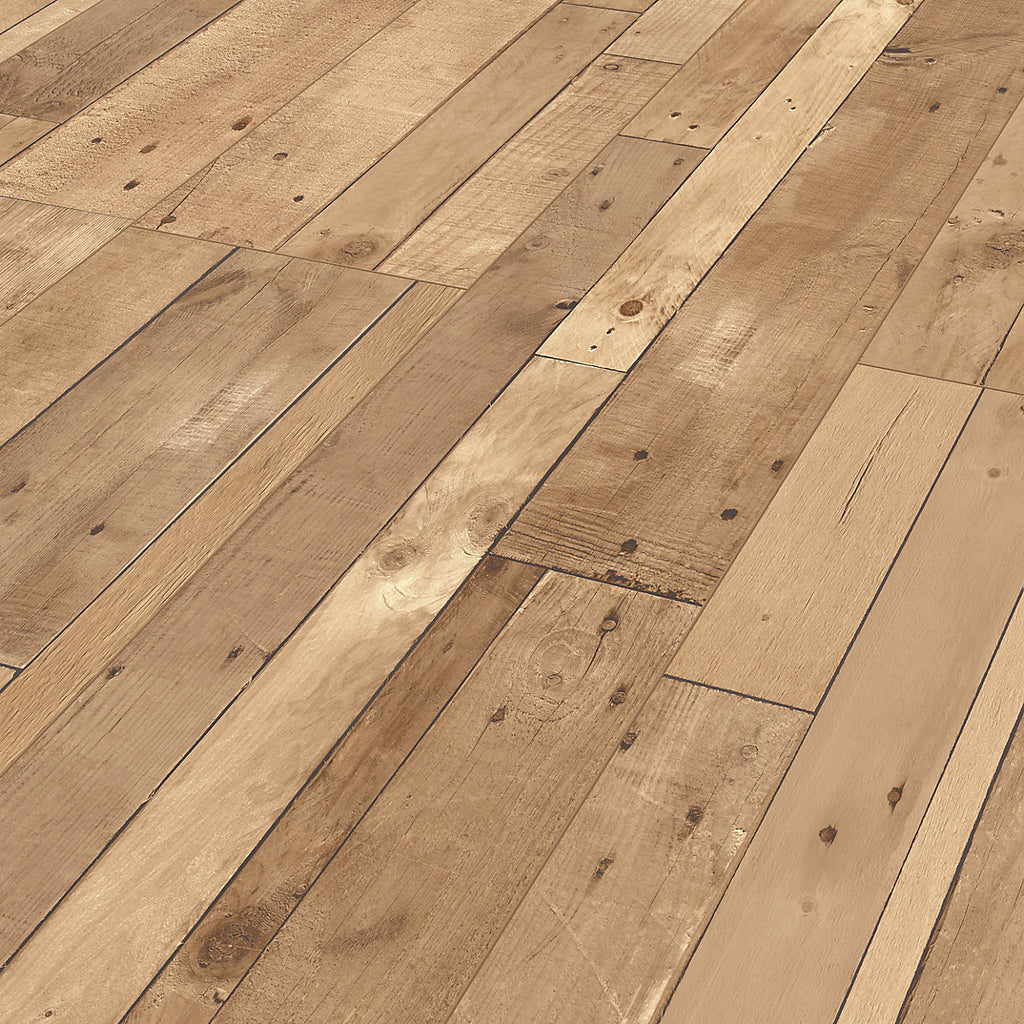 GoodHome Dunwich Blond & light oak Patchwork Natural Mixed wood effect Laminate Flooring Sample