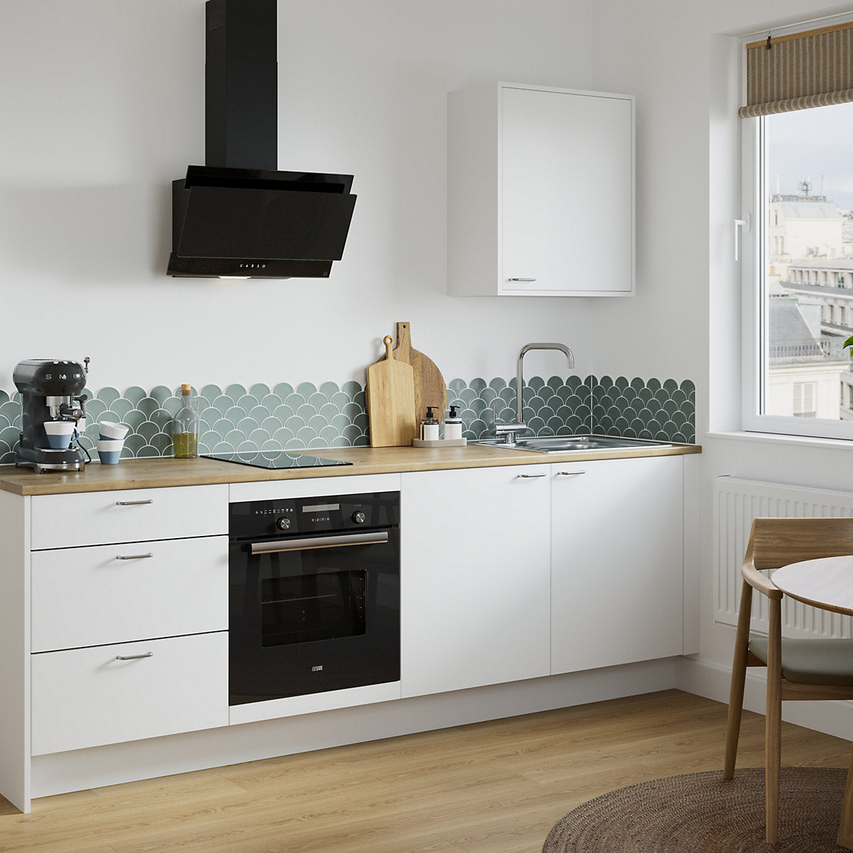 GoodHome Elcot Matt white Standard End panel (H)900mm (W)610mm