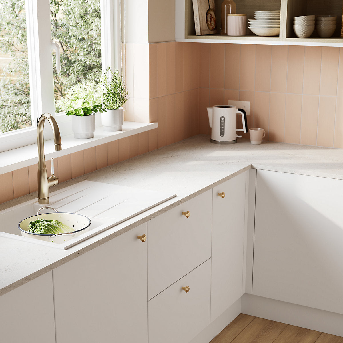 GoodHome Elcot Matt white Standard End panel (H)900mm (W)610mm