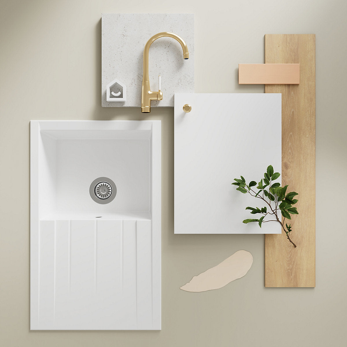 GoodHome Elcot Matt white Standard End panel (H)900mm (W)610mm