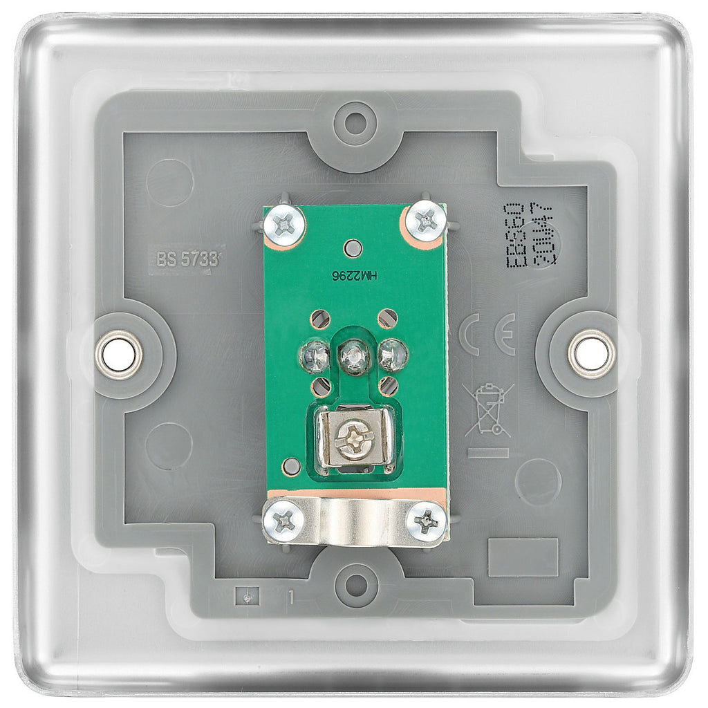 GoodHome Flush Single Wall-mounted TV socket Matt Steel effect