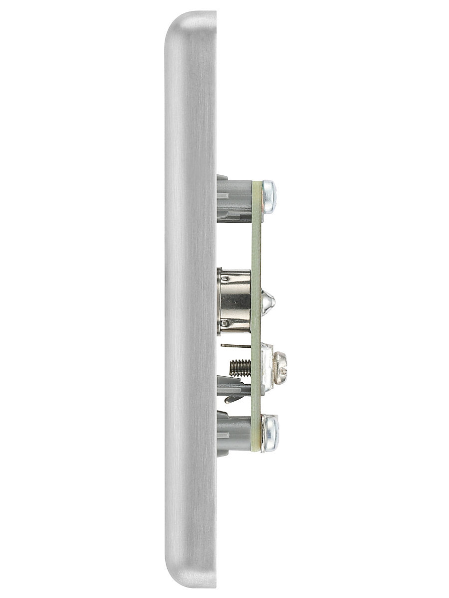 GoodHome Flush Single Wall-mounted TV socket Matt Steel effect
