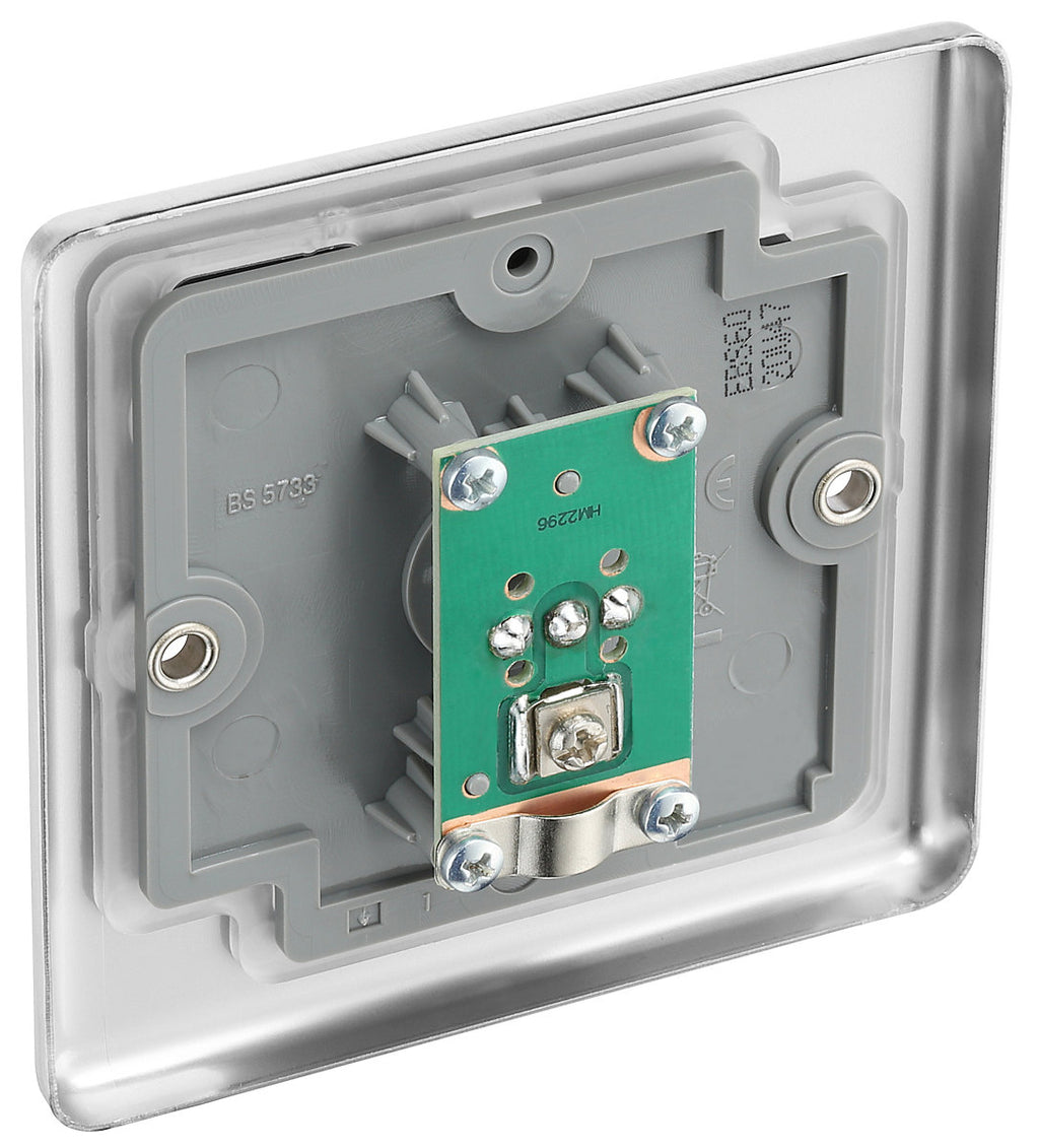 GoodHome Flush Single Wall-mounted TV socket Matt Steel effect