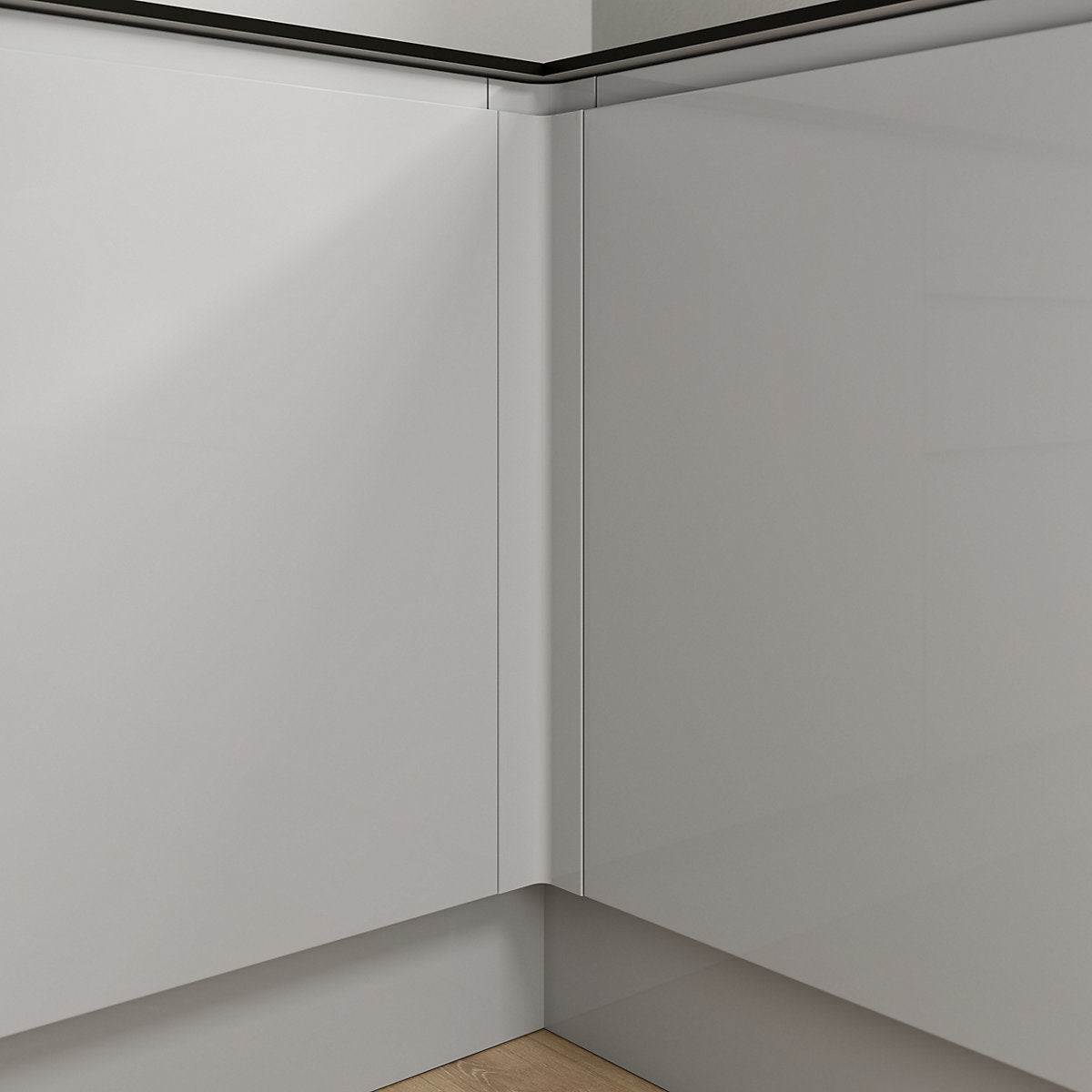 GoodHome Garcinia Gloss light grey Standard Corner post, (W)59mm
