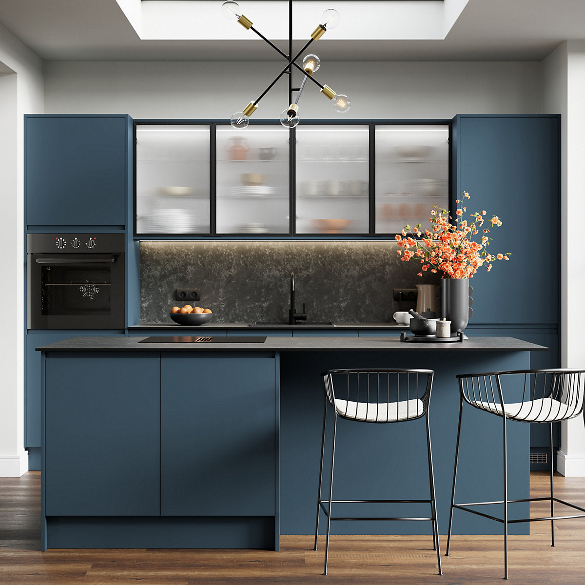 GoodHome Garcinia Matt ocean blue Standard Appliance Filler panel (H)58mm (W)597mm