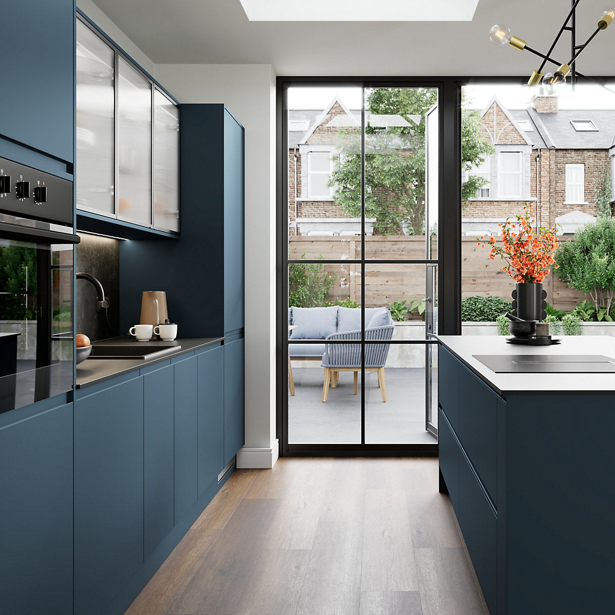 GoodHome Garcinia Matt ocean blue Standard Appliance Filler panel (H)58mm (W)597mm
