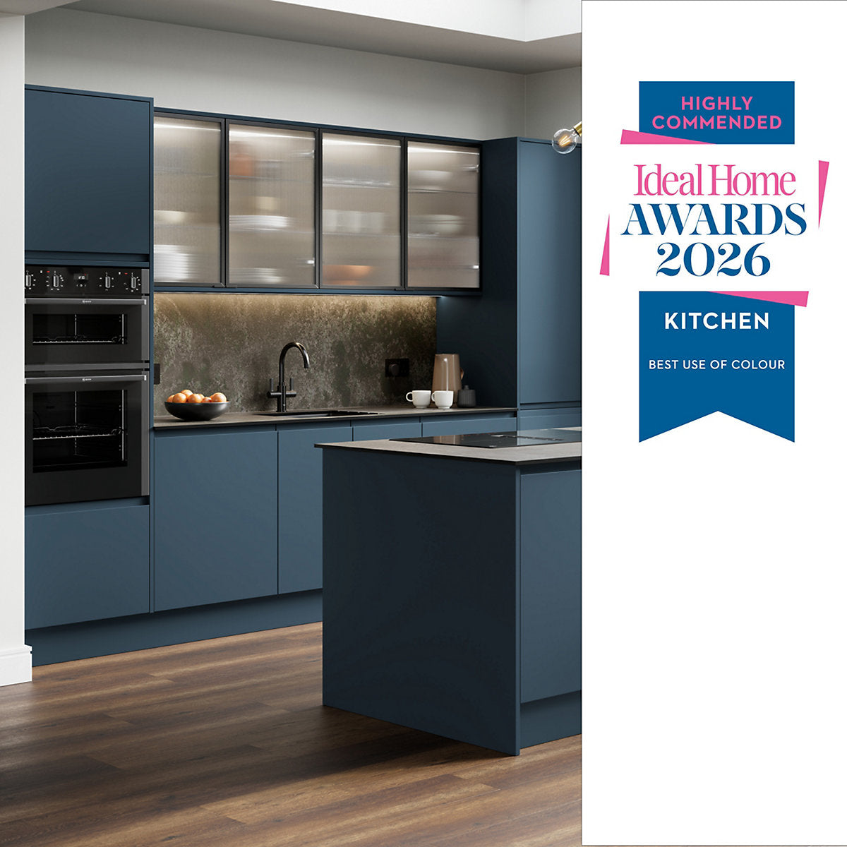GoodHome Garcinia Matt ocean blue Standard Appliance Filler panel (H)58mm (W)597mm