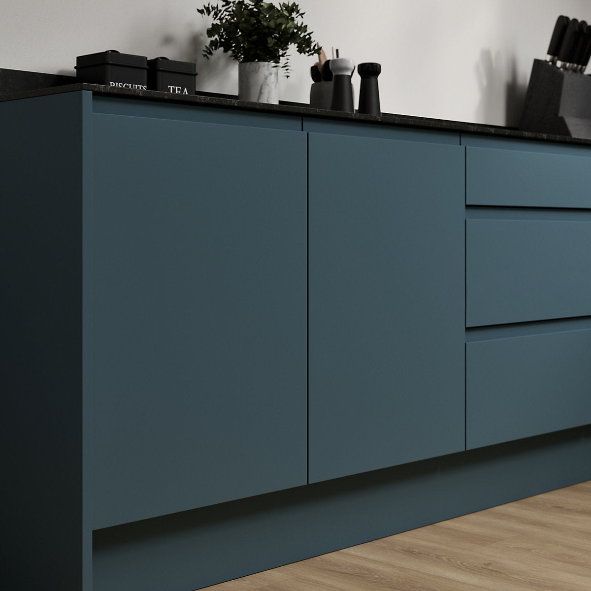 GoodHome Garcinia Matt ocean blue Standard End panel (H)934mm (W)350mm