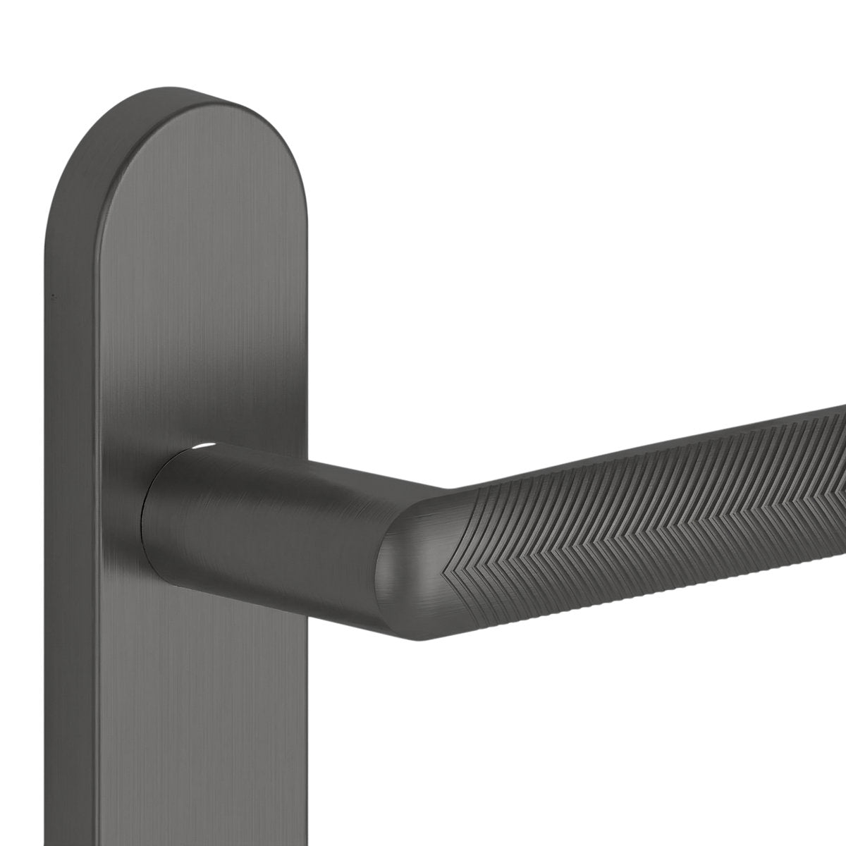 GoodHome Garlan Brushed Grey Titanium effect Straight WC Door handle (L)125mm (D)60mm Pair