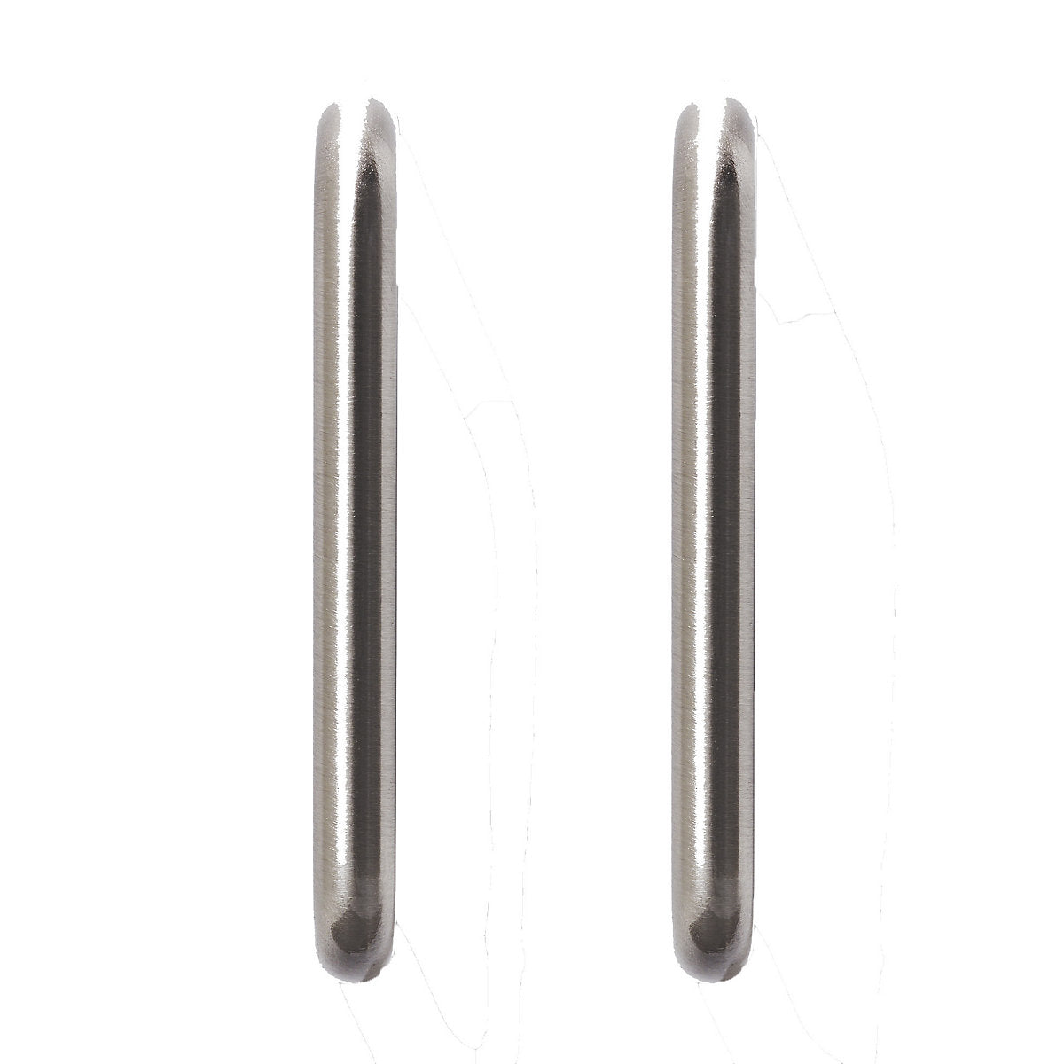 GoodHome Gen Nickel effect Kitchen cabinets D-shaped Pull Handle (L)10.6cm (D)30mm, Pack of 2