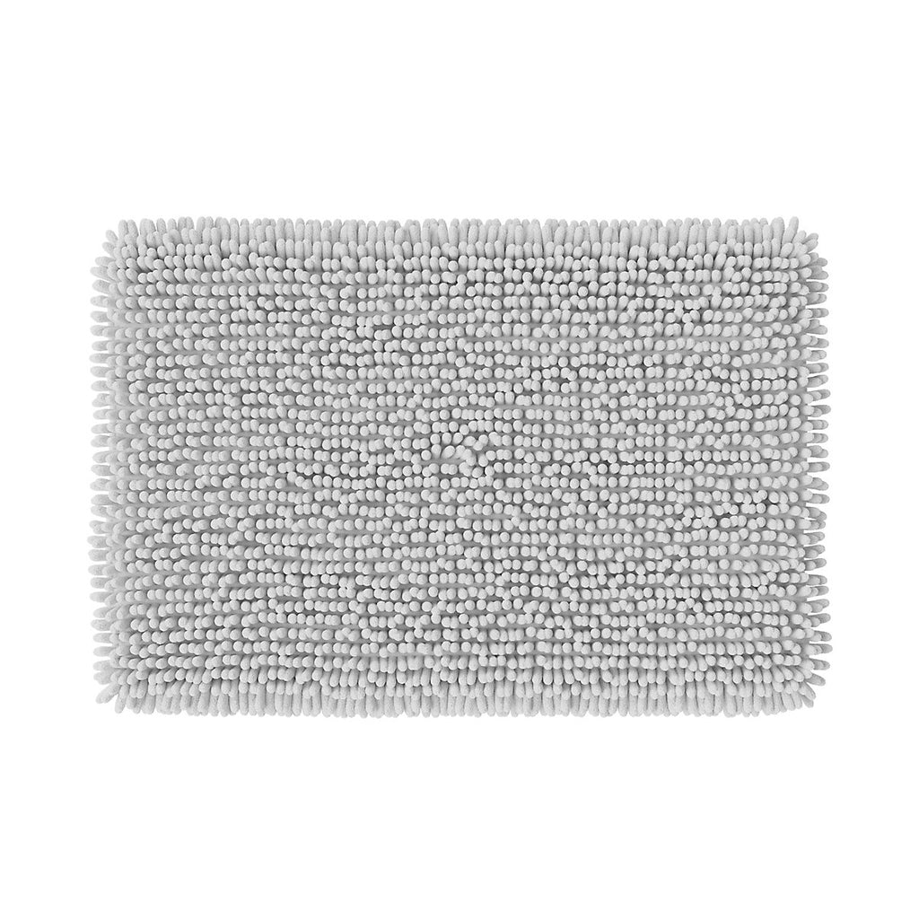 GoodHome Graphene White Rectangular Bath mat (L)80cm (W)50cm