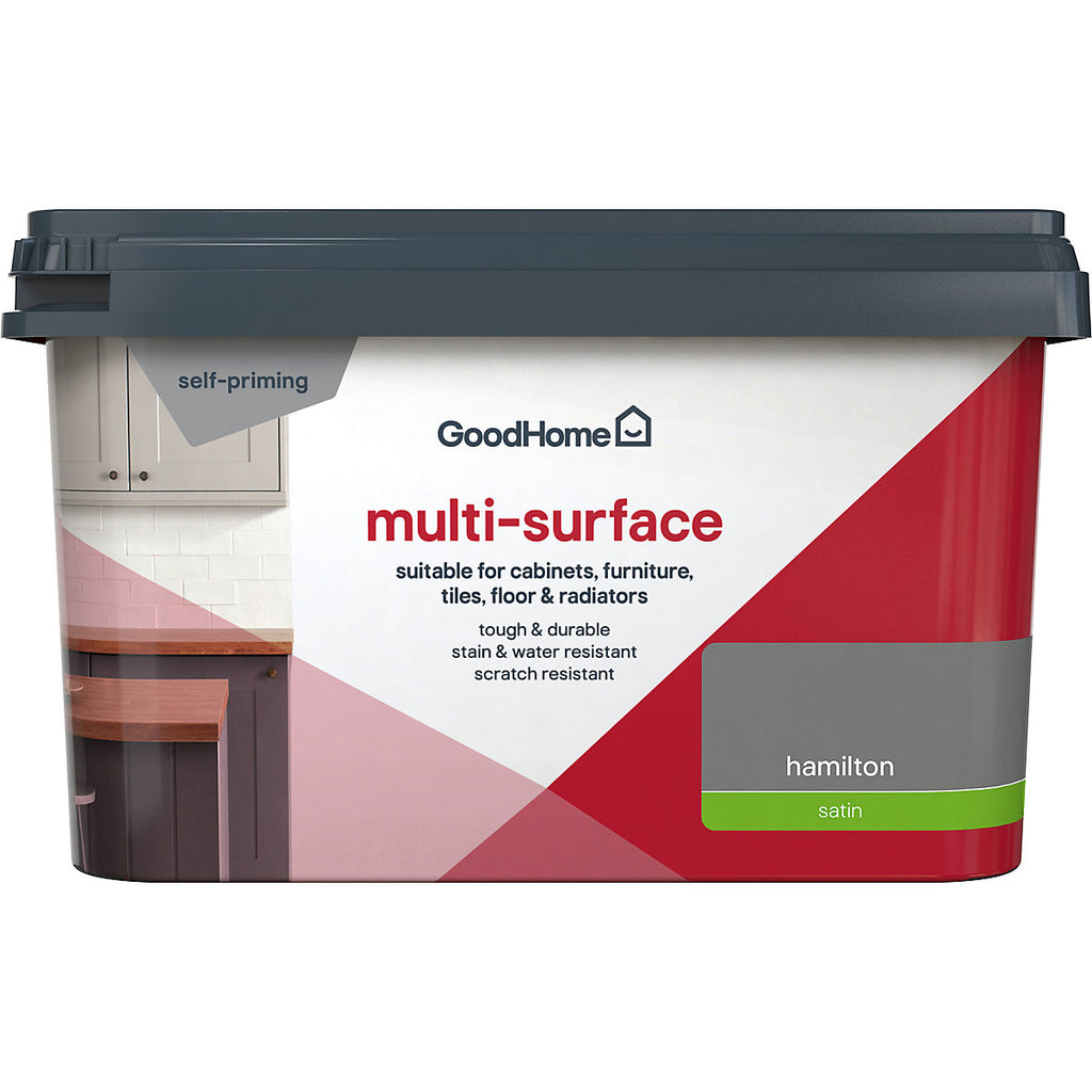 GoodHome Hamilton Satin Multi-surface paint, 2L