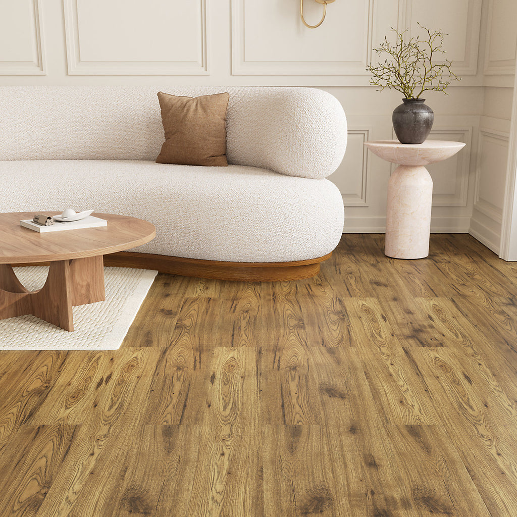 GoodHome Hickory Natural Oak Wood effect Structured Laminate Flooring, 2.2m²