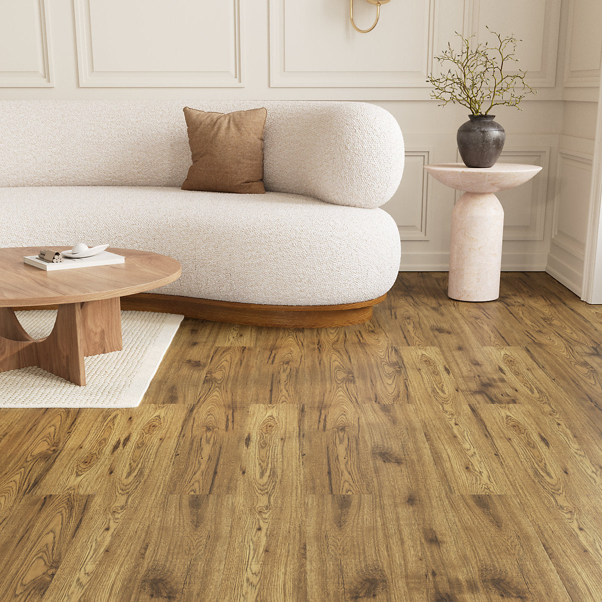 GoodHome Hickory Natural Oak Wood effect Structured Laminate Flooring, 2.2m²