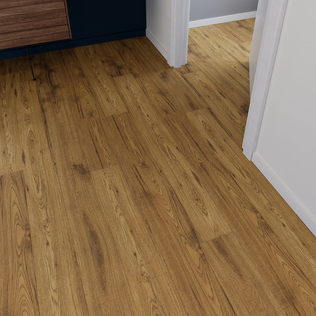GoodHome Hickory Natural Oak Wood effect Structured Laminate Flooring, 2.2m²