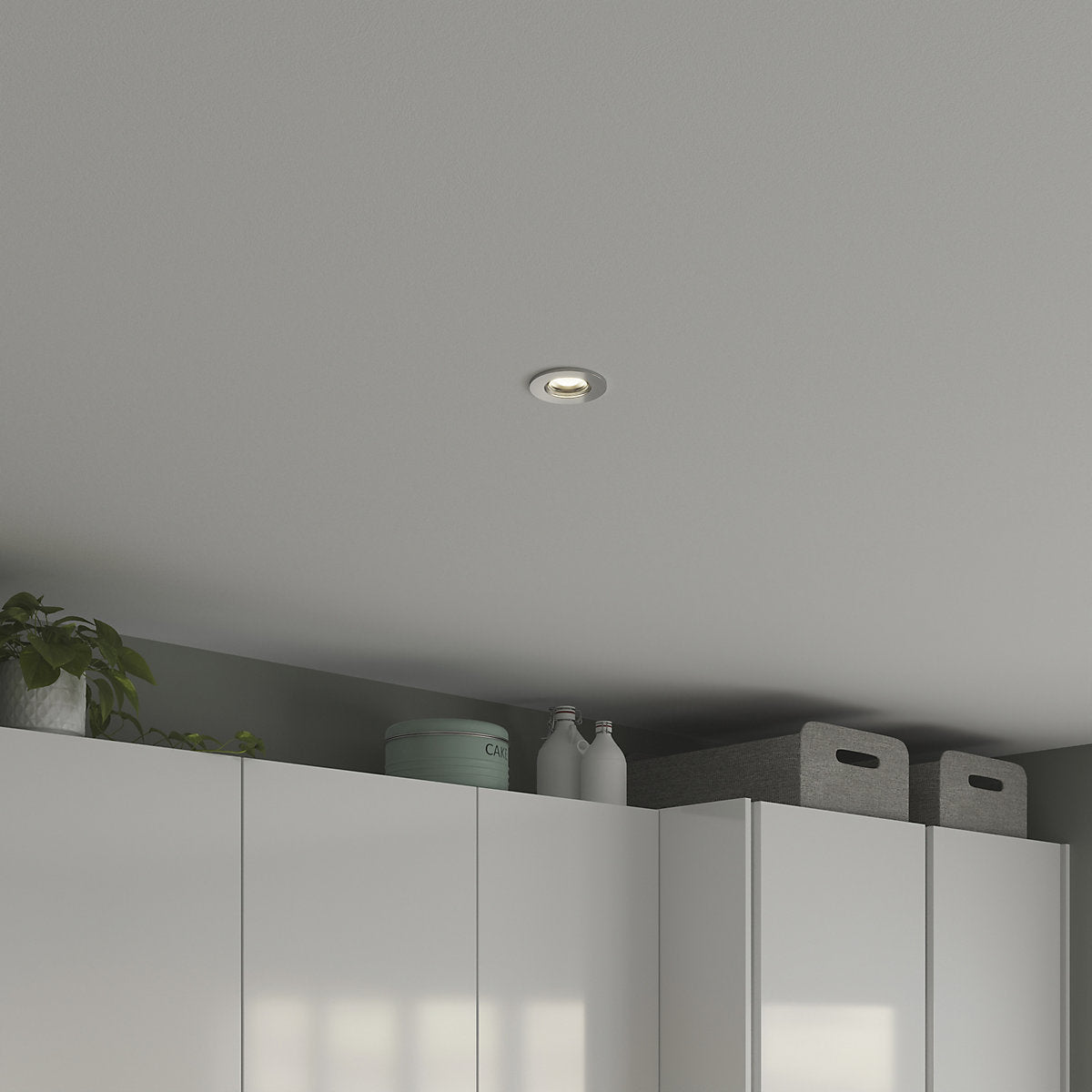 GoodHome Hodgkin Chrome effect Fixed LED Fire-rated Neutral white Downlight IP65